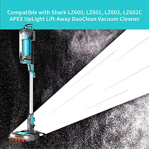 Image of Leemone Replacement Parts for Shark LZ600 LZ601 LZ602 LZ602C APEX UpLight Lift-Away DuoClean Vacuum Cleaner, 2 Post Hepa & 2 Pre-Motor Filters, 4 Foam Filters, 1 Soft Brush Roll