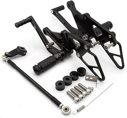 Miniatura 7 de Motocicleta aluminio repuestos Estriberas trasero Sets reposapiés apto para Yamaha MT-07 2013 2014 2015 2016 2017 (negro)