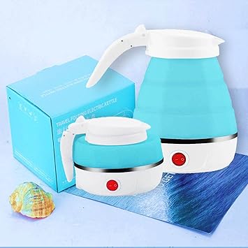TRUESHOP Travel Foldable Electric Kettle, Collapsible Electric Kettle Food Grade Silicone Small Electric