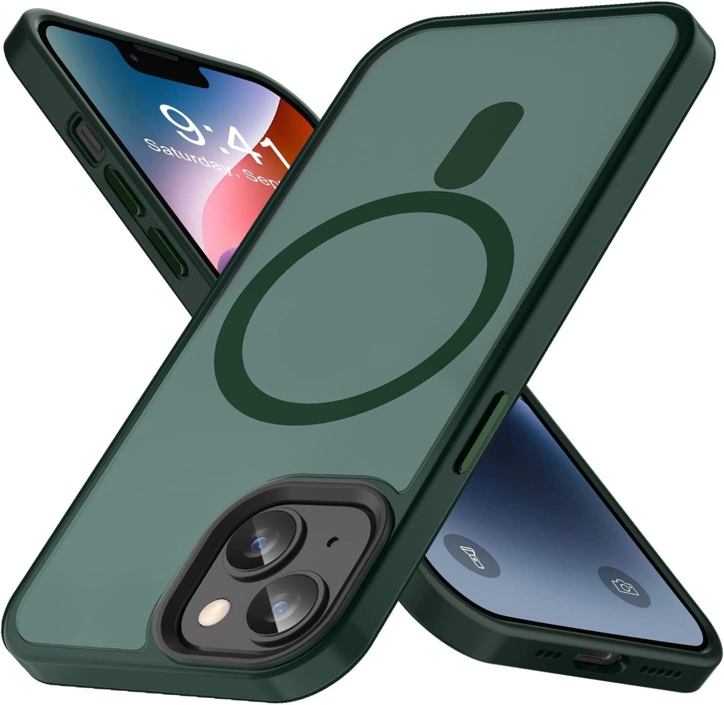 LANDEEMagnetic for iPhone 13 Mini Case Compatible with Magsafe Case Matte Green