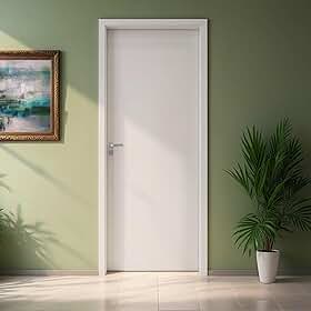 Kit Porta de Madeira 210x62cm Batente 11cm Lisa Primer Uniportas Abertura Esquerda Branco