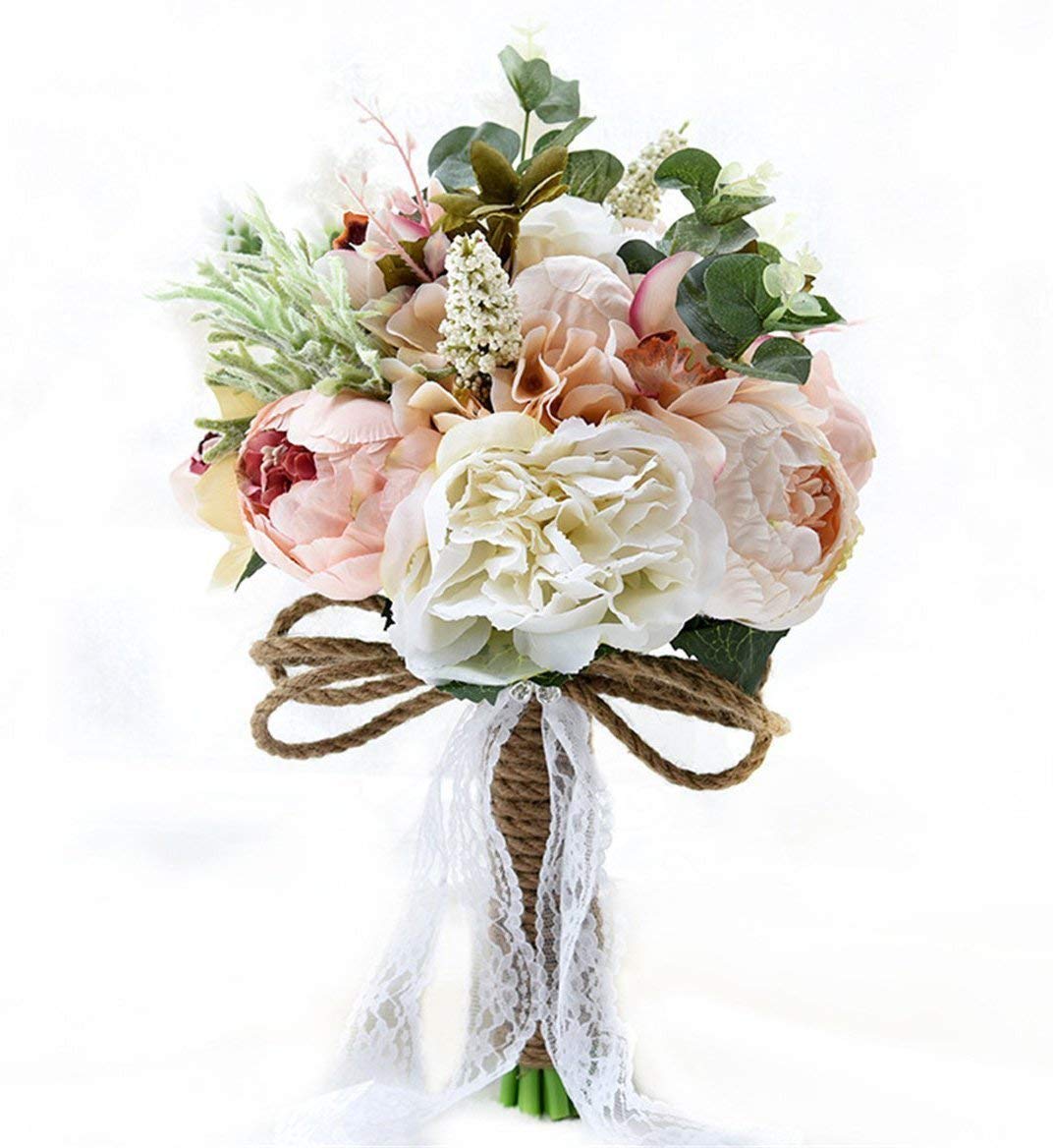 BUUEERR 2 Spille Da Uomo Per Matrimonio – Fiori All'Occhiello In Stoffa Con Camelia, Bianco E Rosa, Per Sposo E Testimoni