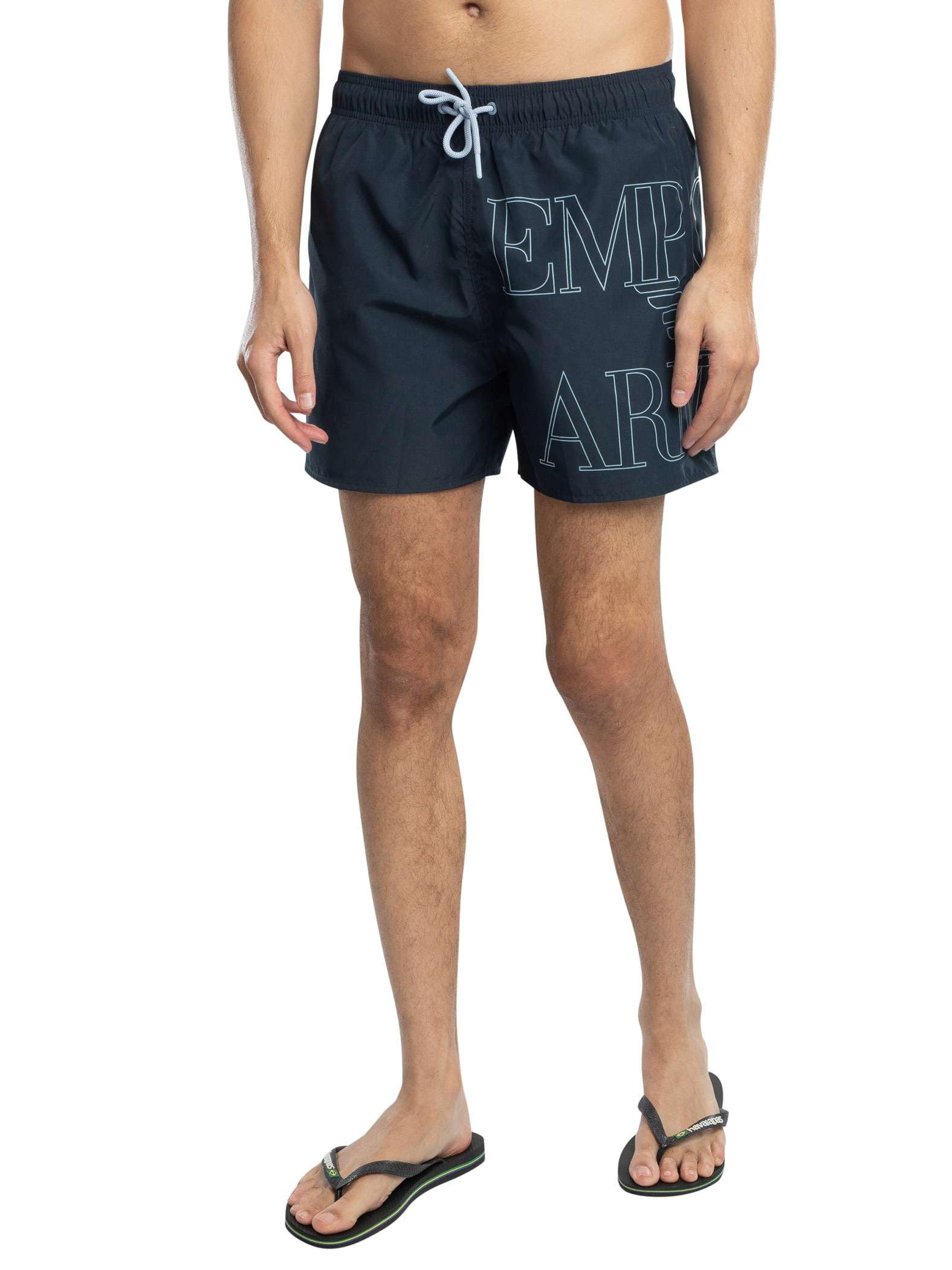Emporio Armani Herren Armani Blu Mid Boxer Badehose,