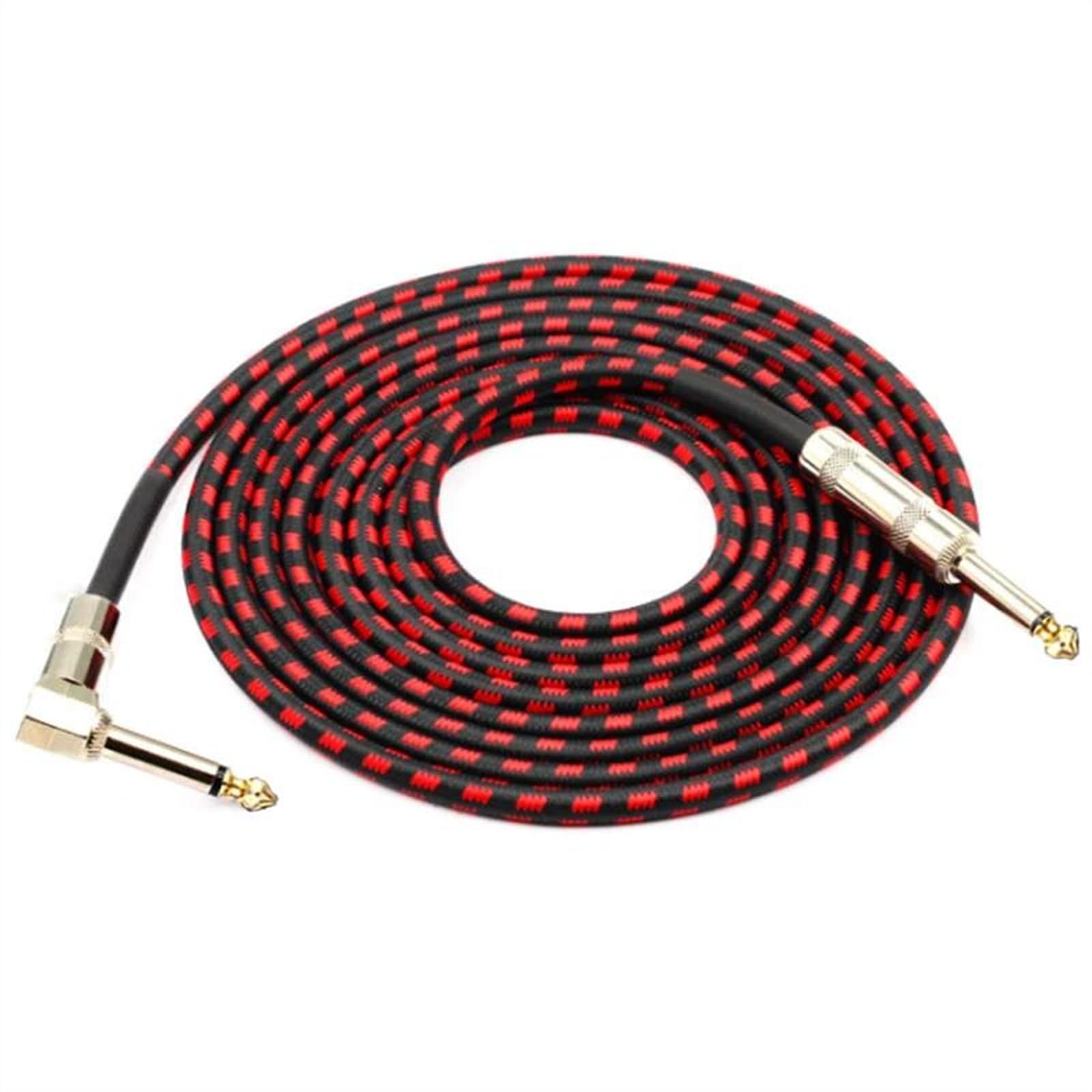 Kabel Audio 3 M Pleciony Kabel Gitarowy 6,35 Mm Ekranowany Kabel Audio Z Redukcją Szumów Akcesoria Do Przewodów Pedałowych Kabel do Instrumentów Gitarowych