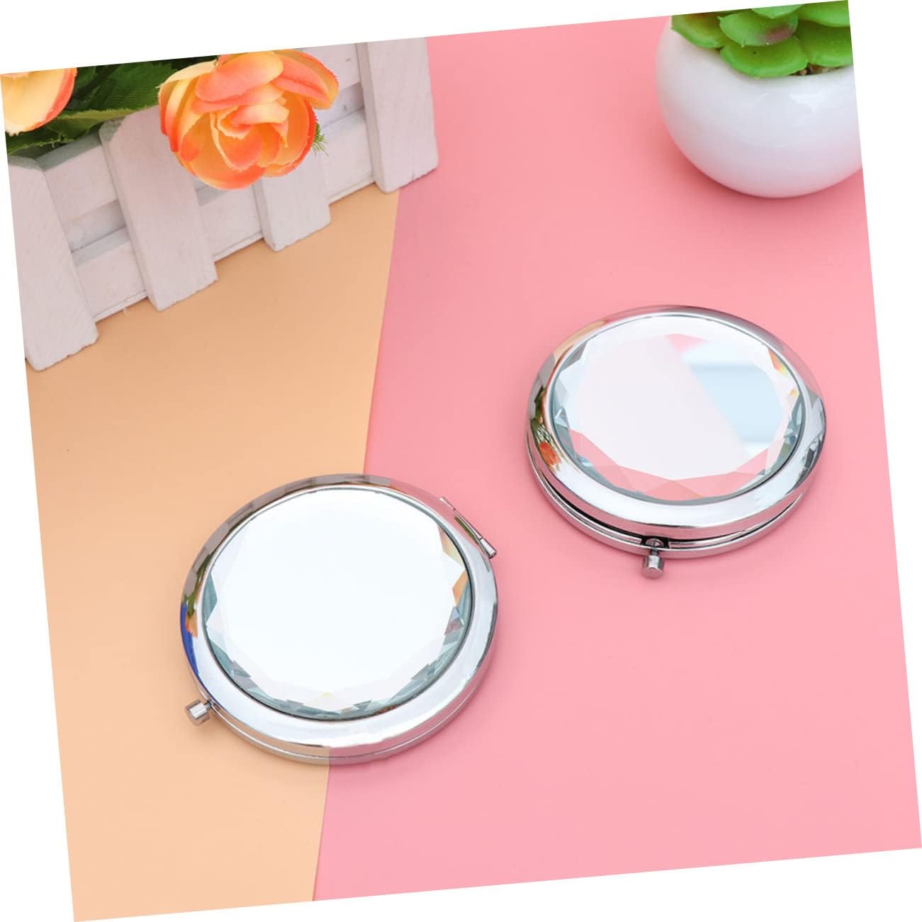 VICASKY Double-Sided Folding Pocket Makeup Mirror 10-Piece Pack Compact Travel Cosmetic Mirror for Home and On-The-Go Use