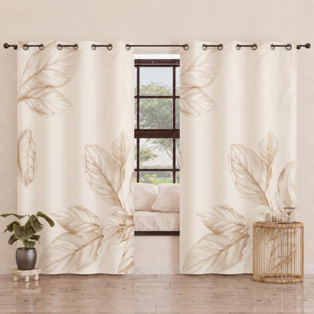 PETTI Artigiani Italiani - Tende a Pannelli per Interno con Anelli 2 Pezzi 140x280cm, Tenda Camera da Letto e Soggiorno Oscuranti Isolanti e Moderne, Floreale F150, 100% Made in Italy