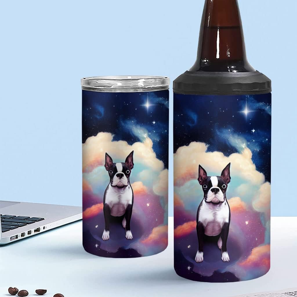 Cute Dog Art Insulated Slim Can Cooler - Cute Can Cooler - Graphic Insulated Slim Can Cooler