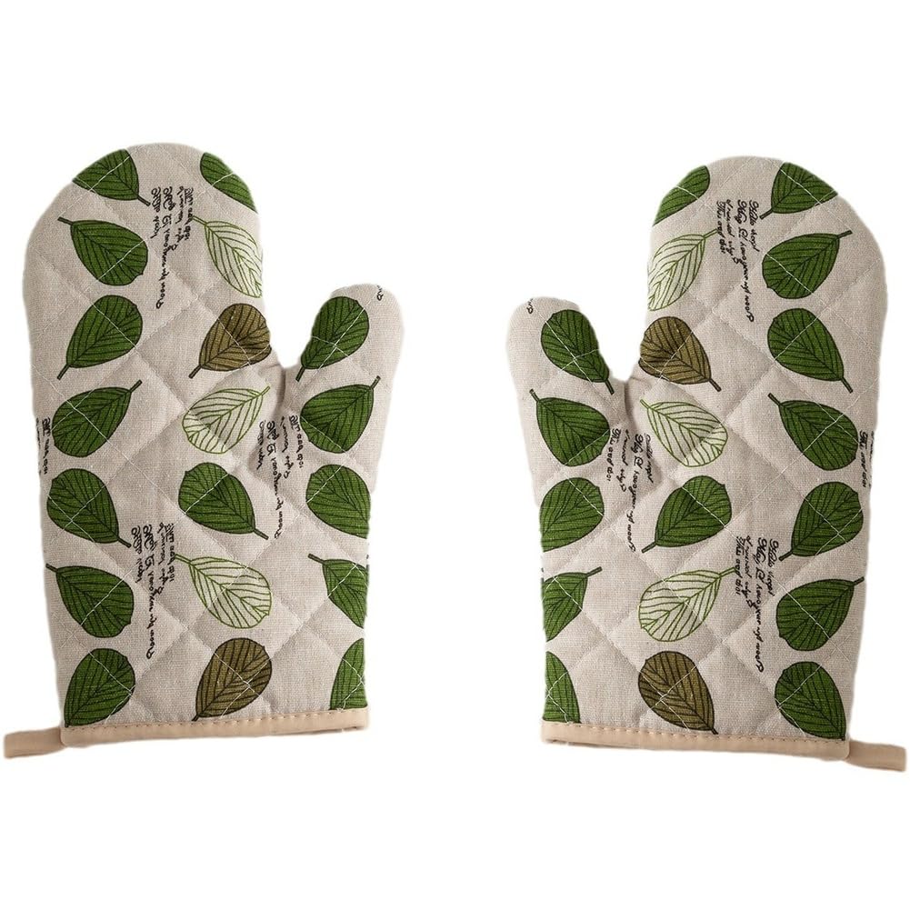 Aundhegrtt Anti-Scalding Microwave Oven Gloves Set-Thickened Simple Cotton and Material for Baking, Cooking,Kitchens