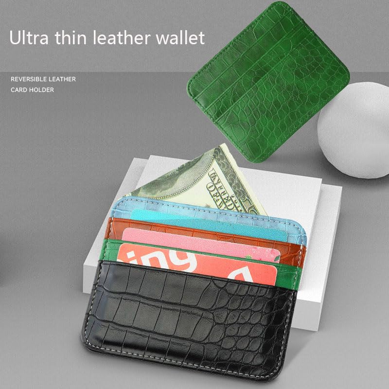 PU Leather Ultra-thin Wallet, Retro Double-sided Card Insertion Wallet, Minimalist Credit Card Protection Cover, Multi Slot Card Holder Card Bag (Green)3