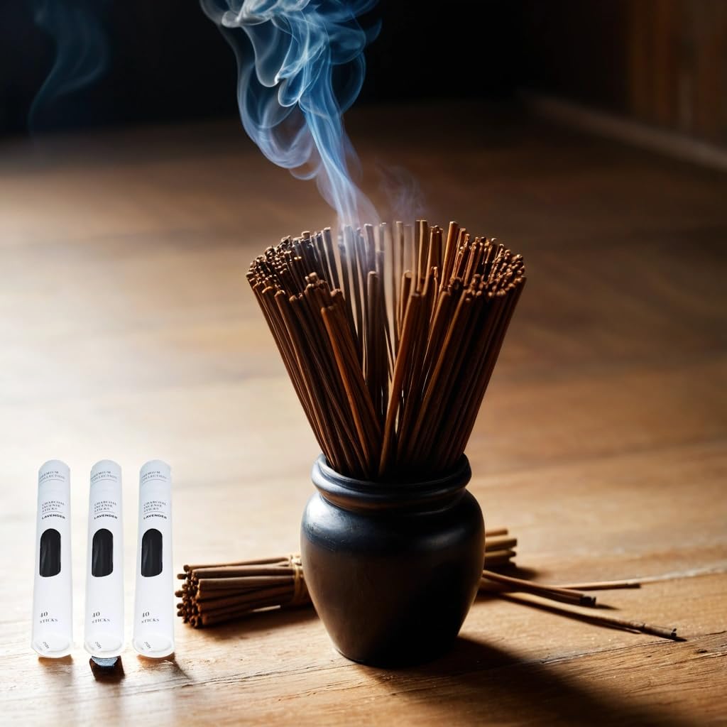 MM Premium Collection Charcoal Incense Sticks - 120 Sticks, Black - Image 3