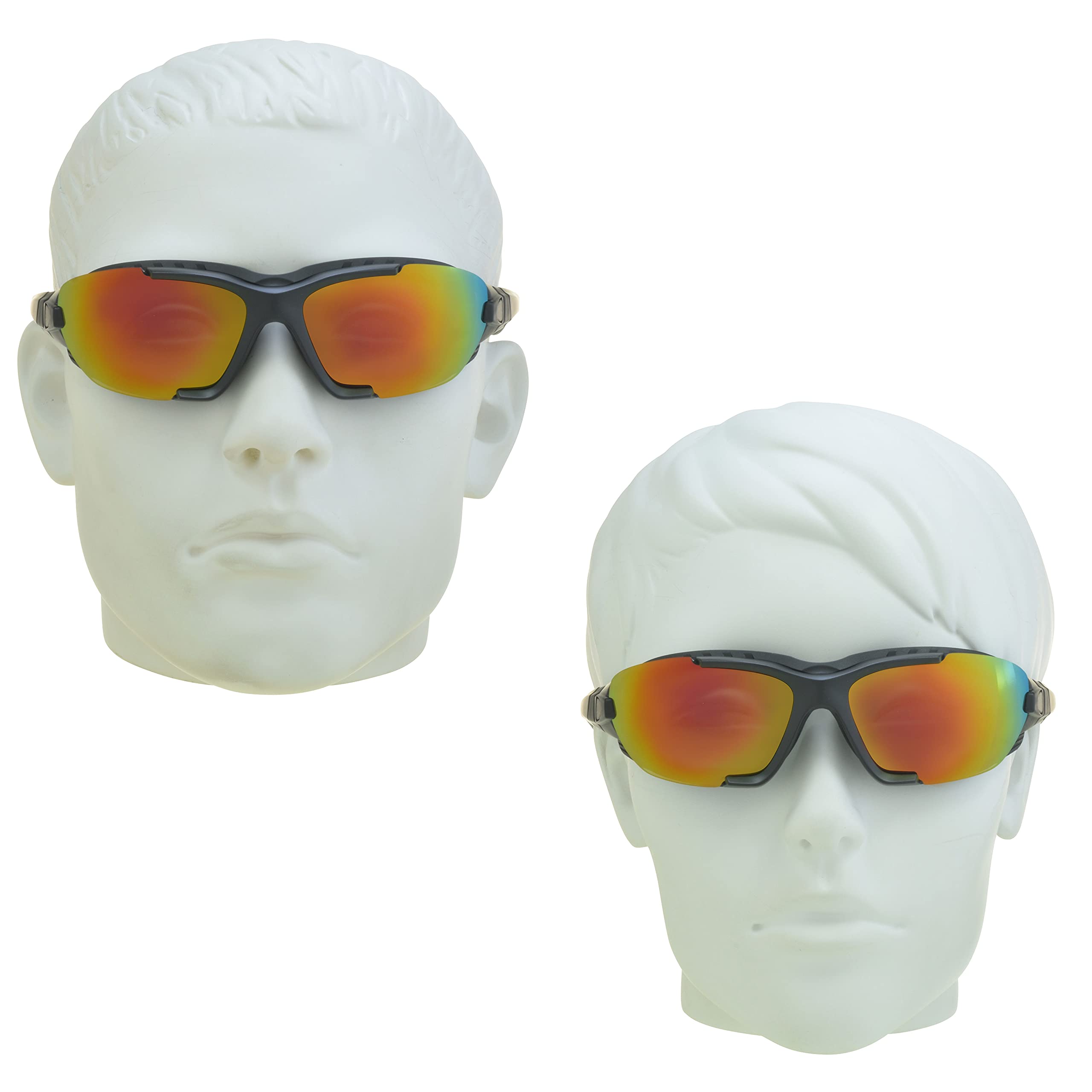 Amazon | Bikershadesオートバイ安全サングラスゴーグルミラーオレンジ