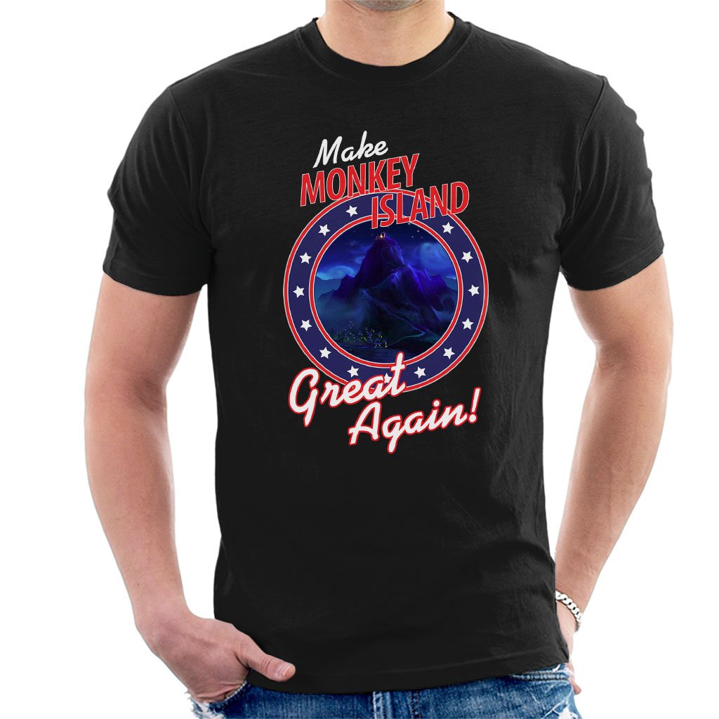 Cloud City 7 Men's Black Make Monkey Island Great Again T-Shirt