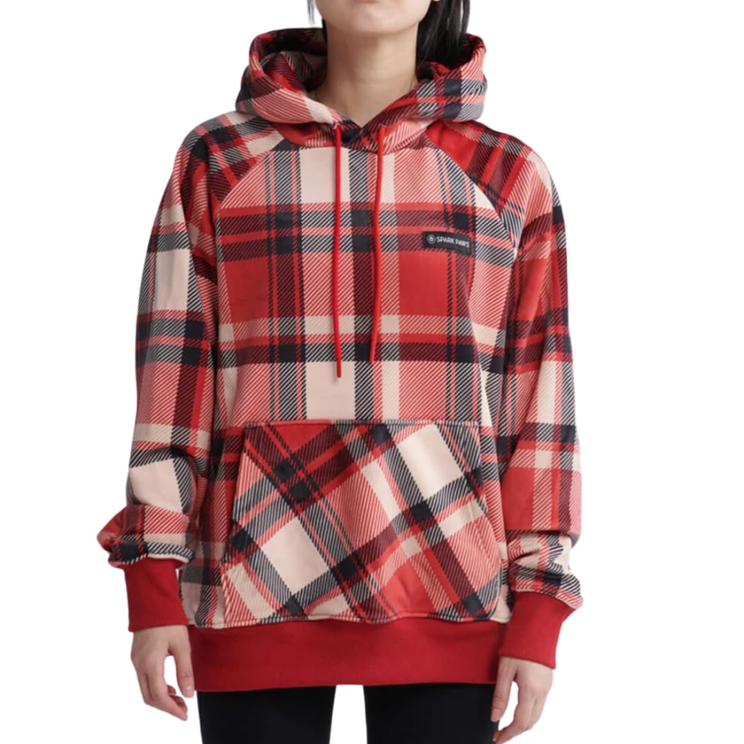 Spark Paws Human Hoodie - Premium Quality, Buttery Soft, Superior Comfort and Fit, Calming Fleece Interior, Suitable for All Styles – Red Plaid, 2XL