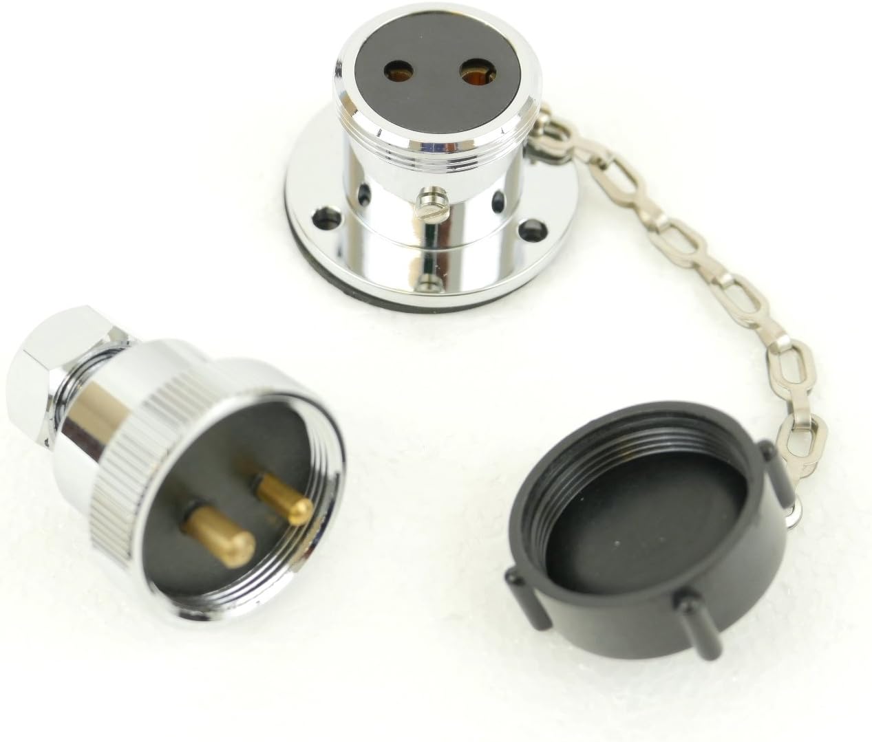 MiDMarine Deck Connector Waterproof Boat Plug & Socket 2 Pin With Plastic Cap