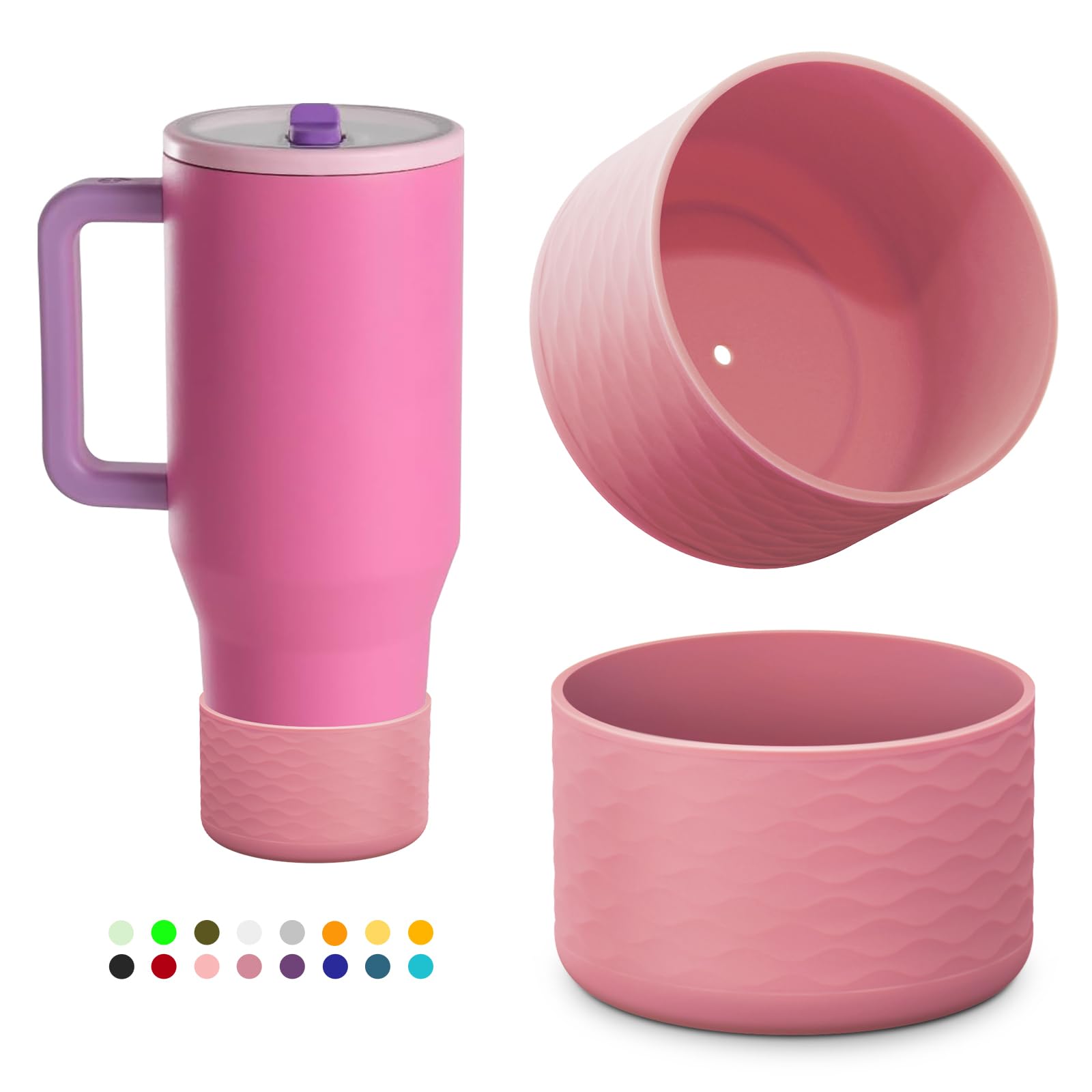 yoelike 2 PCS Silicone Boot for Hydrojug Traveler 40 oz Tumbler, Anti-Slip Protective Sleeve for Hydrojug Stainless Steel Tumbler, Bottom Bumper Cover