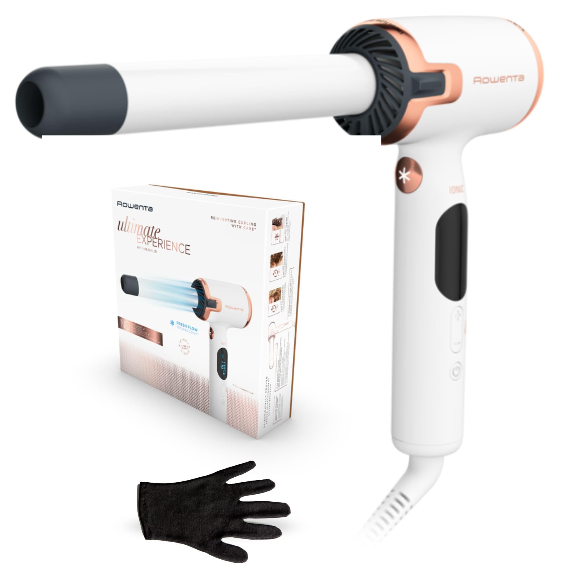 Rowenta Air Care Ultimate Experience - Rizador en Forma de L, Ondas en 3 s, 8 Niveles de Temperatura (130-200°C), Rizos Sanos, Previene Exceso de Calor, CF4310