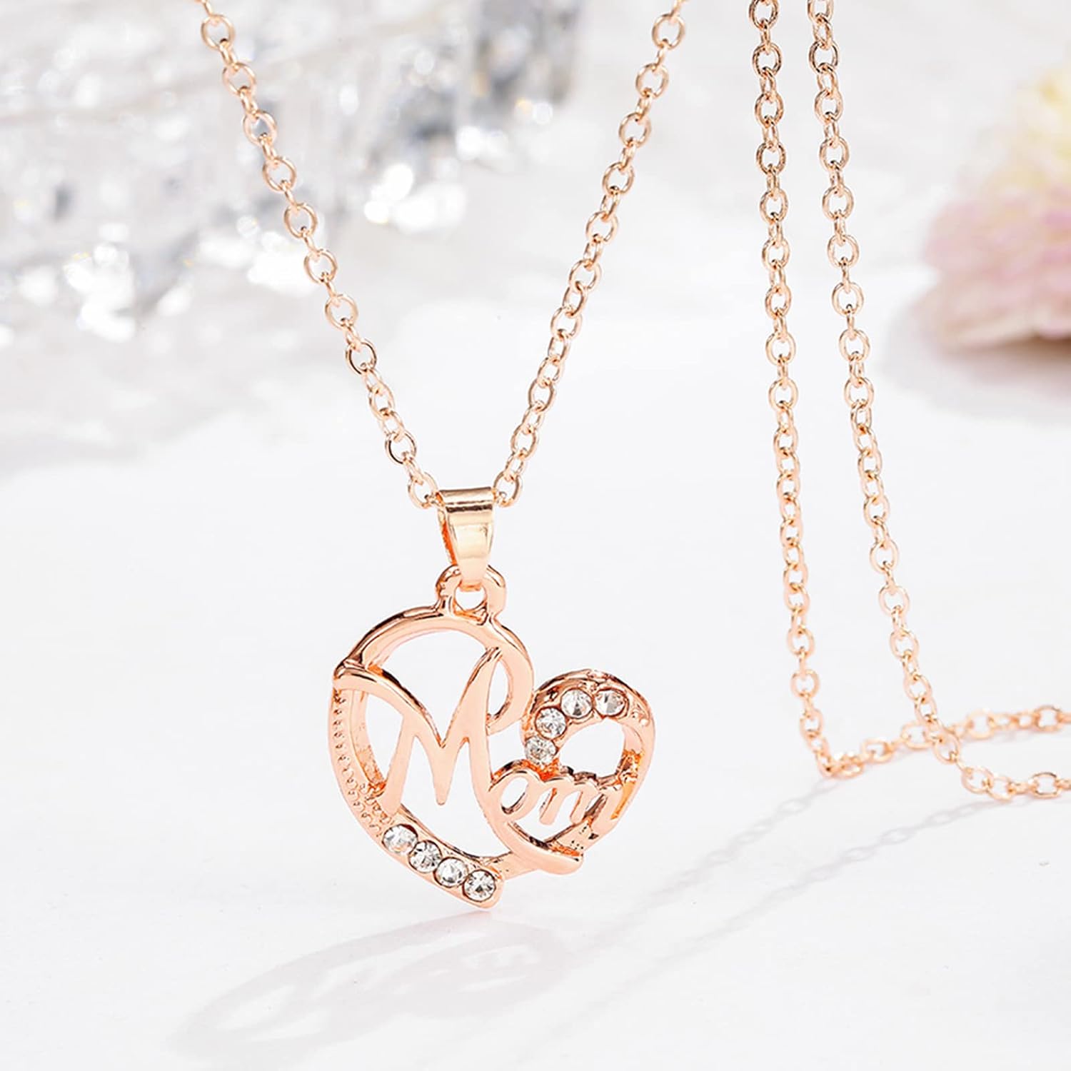 Mothers Day Birthday Gift for Mom, Mother Necklace Pendant for Women Love Heart Pendant Jewelry - Image 3