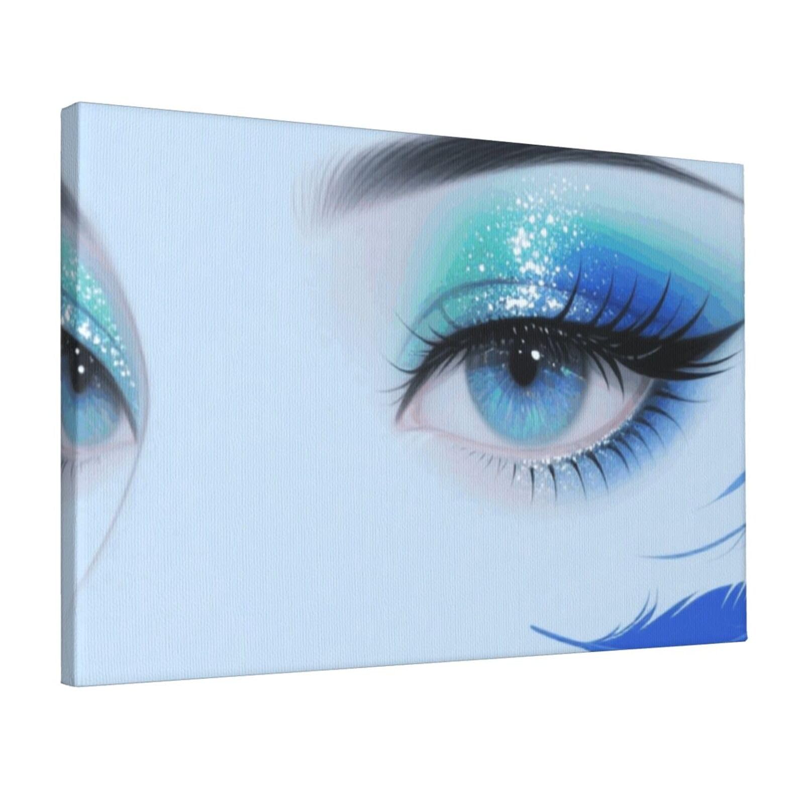 Fodpand Eyelashes Unframed Canvas Wall Art,Modern Posters Print Wall Decor Canvas Oil Painting For Bedroom Living Room Bathroom Wall Hanging Artwork Ready To Hang 12"X18"