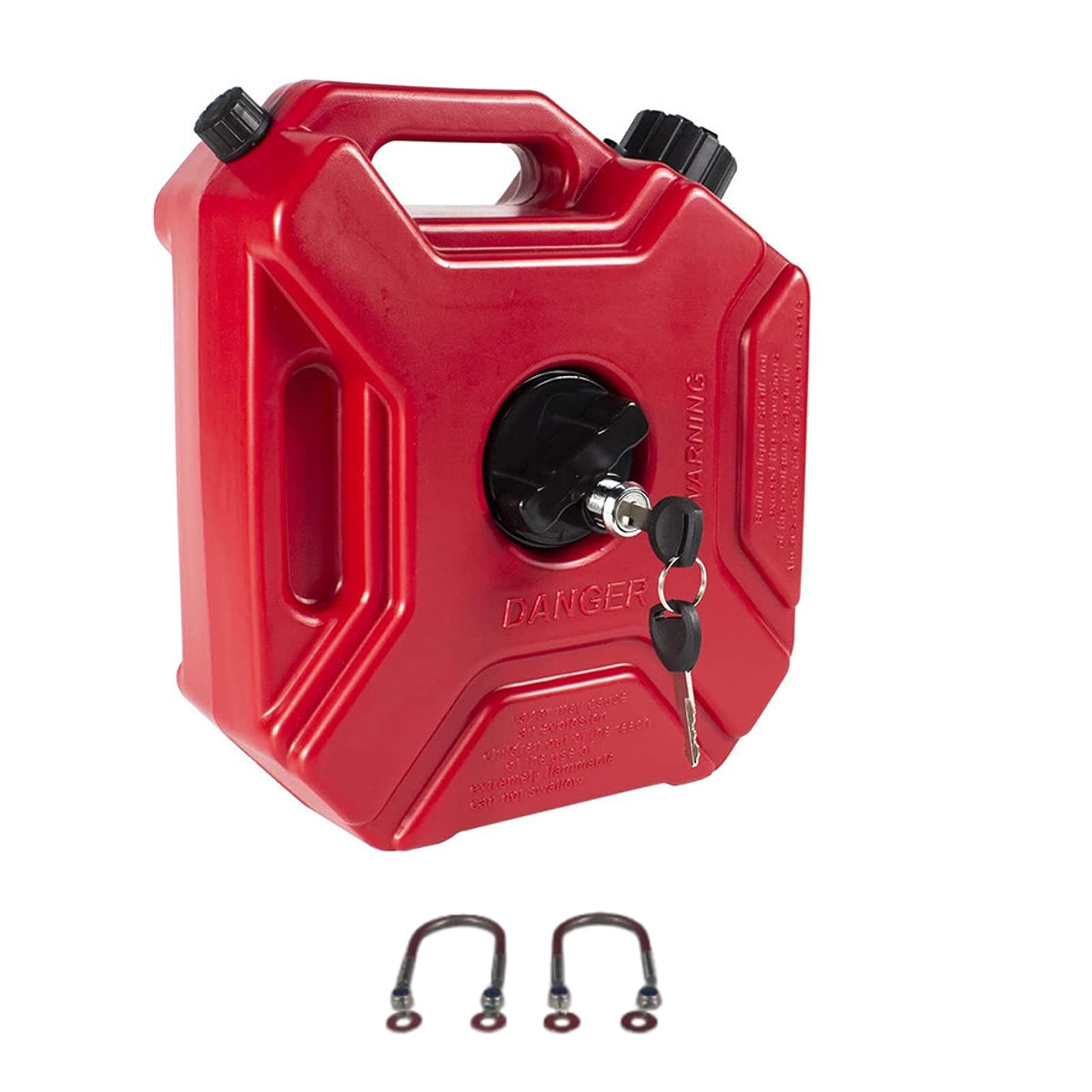 Bidón de gasolina para motocicleta, bidón de carreras HDPE, para equipo motocicleta, recipiente aceite plástico para UTV con soporte 1 galón , rojo