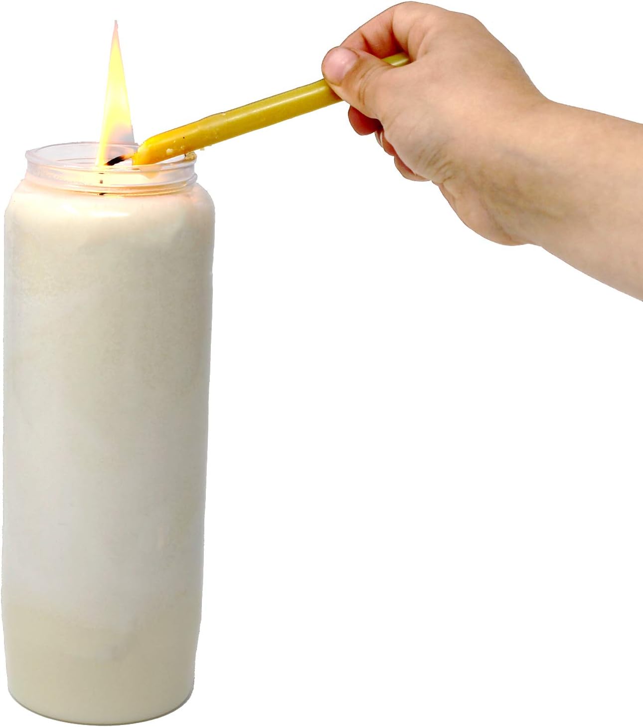 Nine Day memorial prayer Candle in Plastic Jar - Bulk 10 Pack- large Tall white pillar votive unscented vegetable oil candles to use in religious sanctuary praying or emergency blackout candels