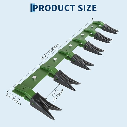 Miniatura 2 de Garvee Barra de dientes de cubo resistente de 46 pulgadas diseñada para tractores subcompactos, no requiere perforación, se adapta a bordes de corte