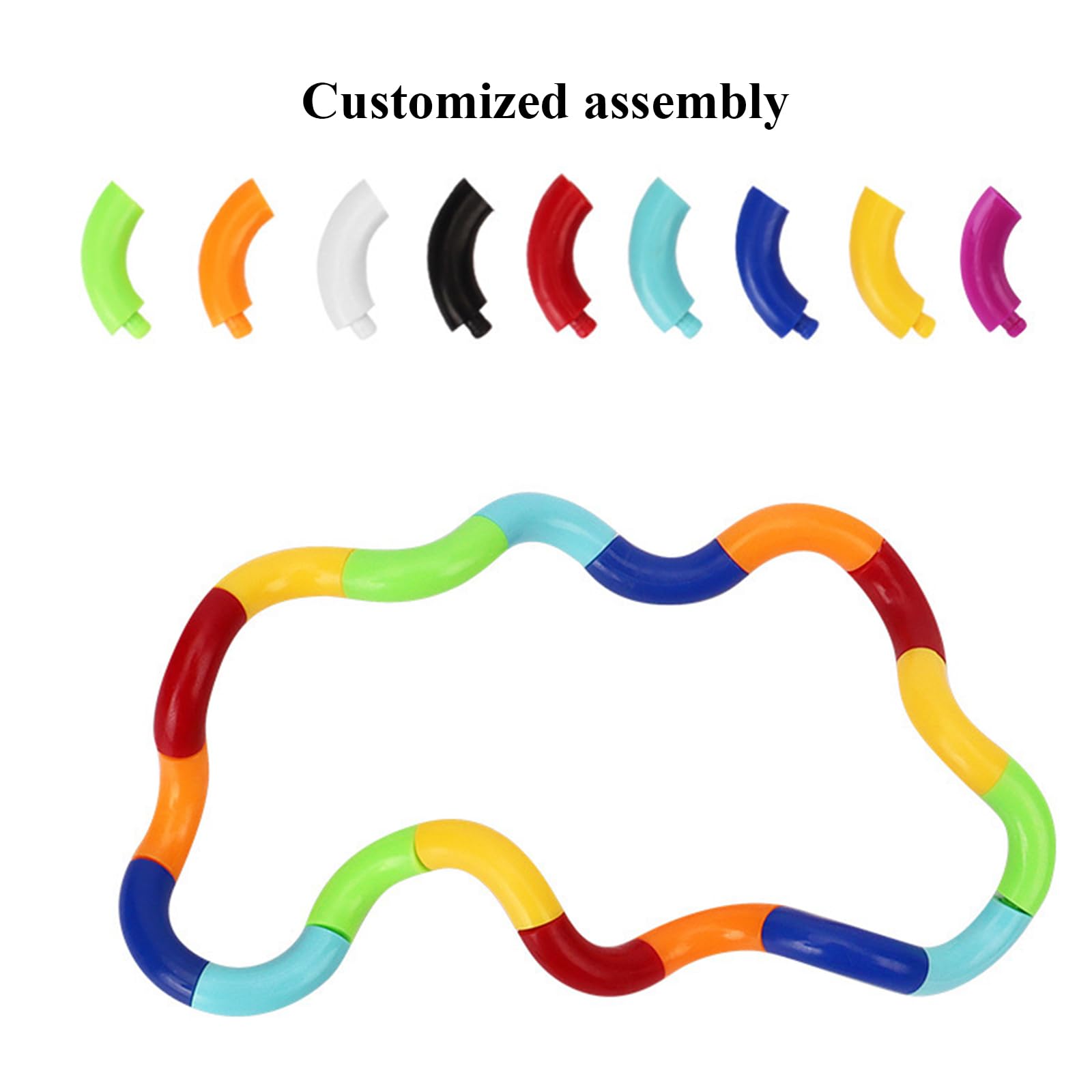 Lot De 5 Tangles Fidget – Jouet De Décompression Torsadé, En Plastique Noir Et Rouge, Infini De Liens – Anti-stress, Pour Enfants Et Adultes (dès 3 Ans)