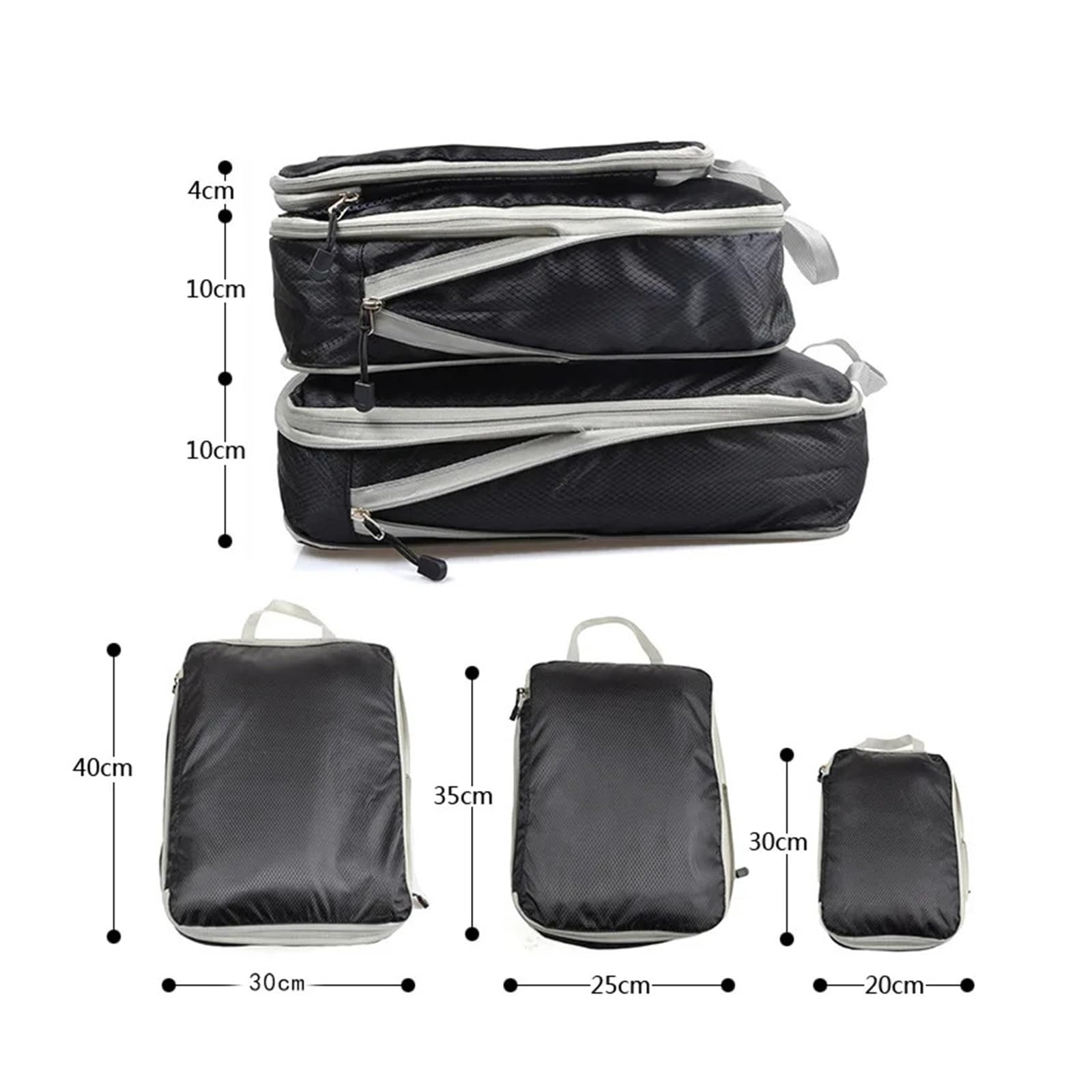 Packwürfel Faltbare, komprimierbare Packwürfel, wasserdichte Reise-Aufbewahrungstasche, Nylonkoffer, tragbar mit Handtasche, Gepäck-Organizer(Light blue)