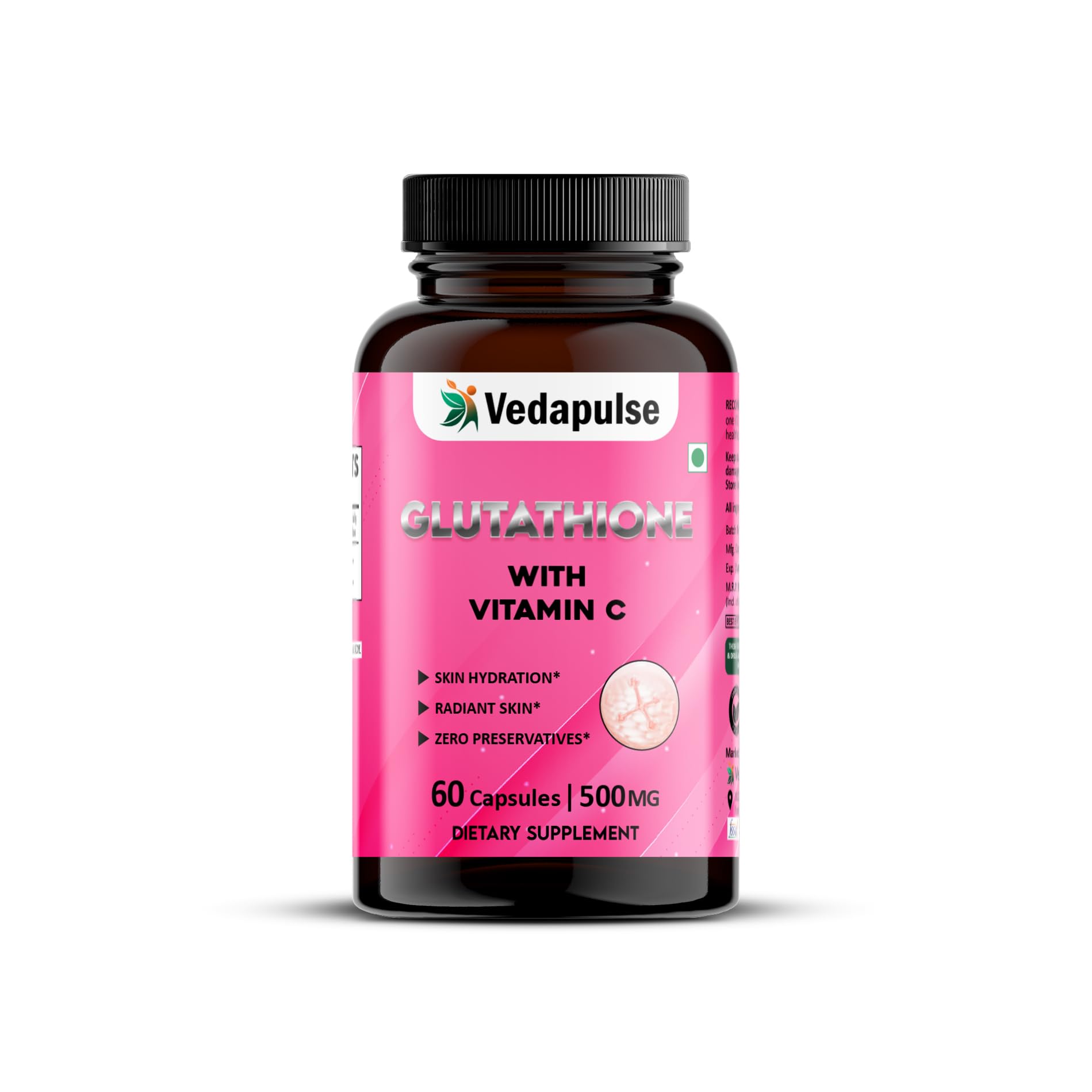 Glutathione with Vitamin C Capsules | 500 mg | 60 Capsules |-image-20