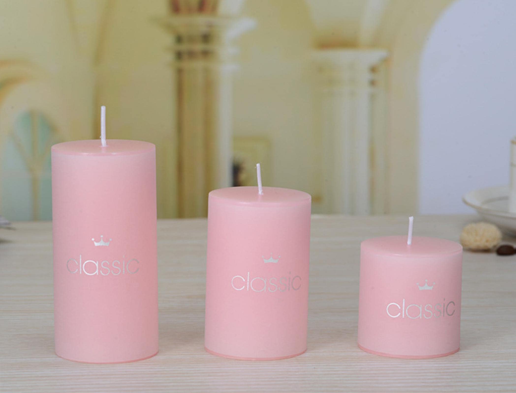 DAGEE Candles Scented Candles Cylindrical Birthday Candles Wedding Candles 5×5粉色（樱花）