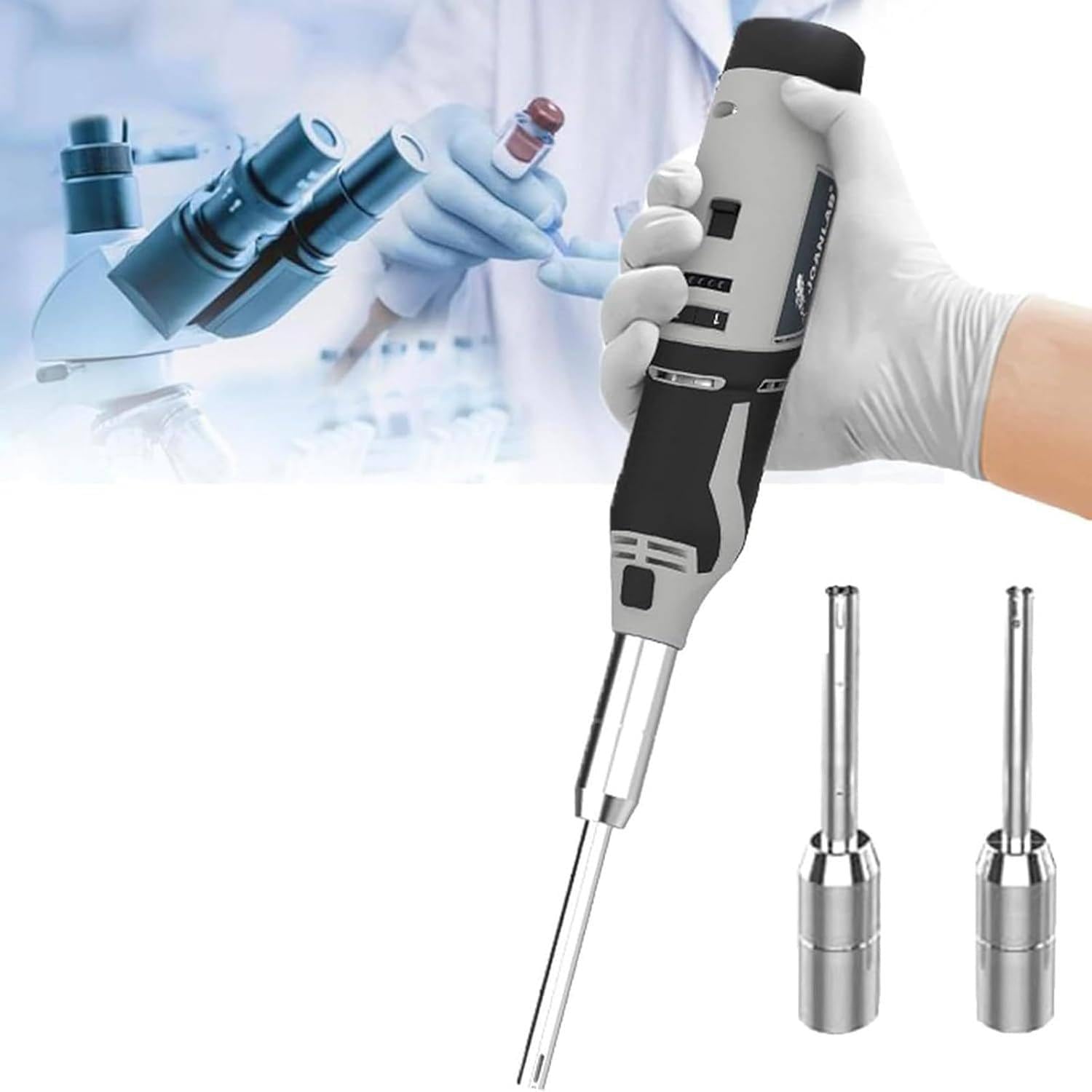 Homogeneizador de alta velocidad, homogeneizador de tejidos de células de laboratorio, 0-25000/5000-35000 rpm, 6 engranajes, emulsionante dispersante, herramienta de mezcla, sondas de 10 mm + 8 mm