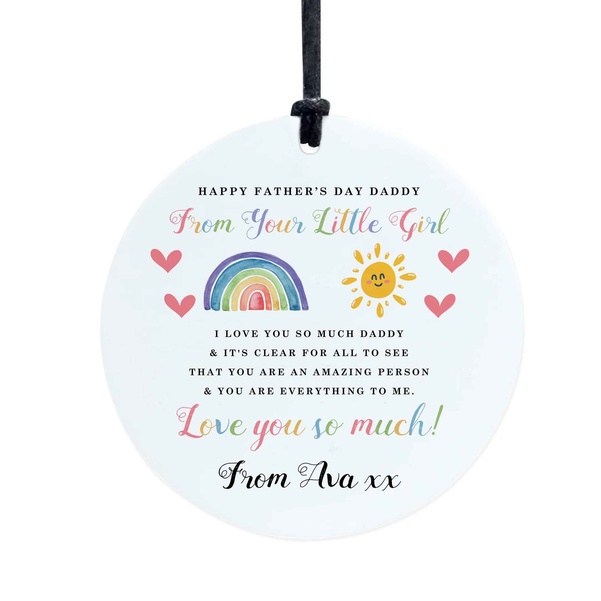 Red Ocean Personalised Daddy First Fathers Day Gift Hanging Sign Gift For New Dad 1st Father's Day Gifts Dad To Be Present Daddy To Be From Daughter Son