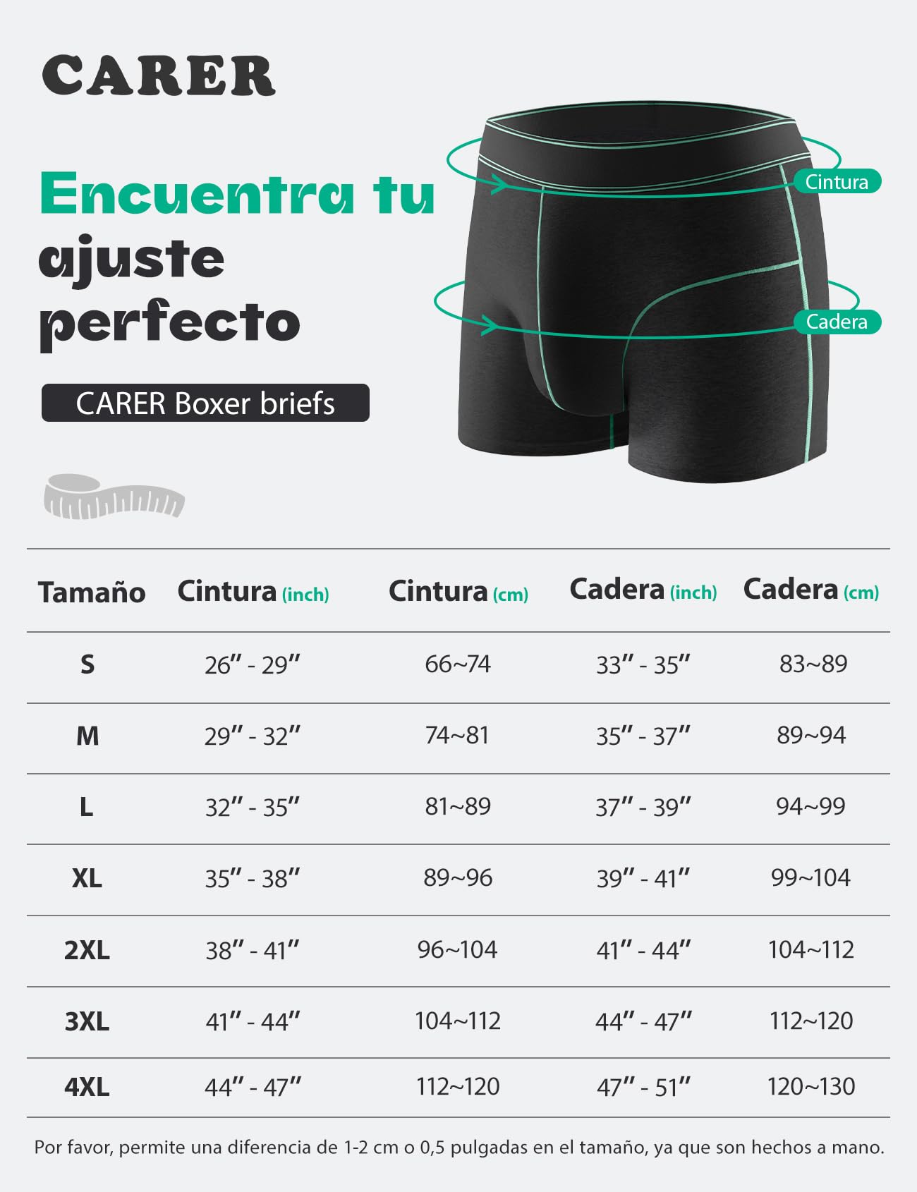 Carer Pack de 3 Boxers para Incontinencia Hombre 100 ml Capacidad de Absorción Algodón Ropa Interior Ligeros Lavables y Reutilizables para Pérdidas de Orina Talla XXL