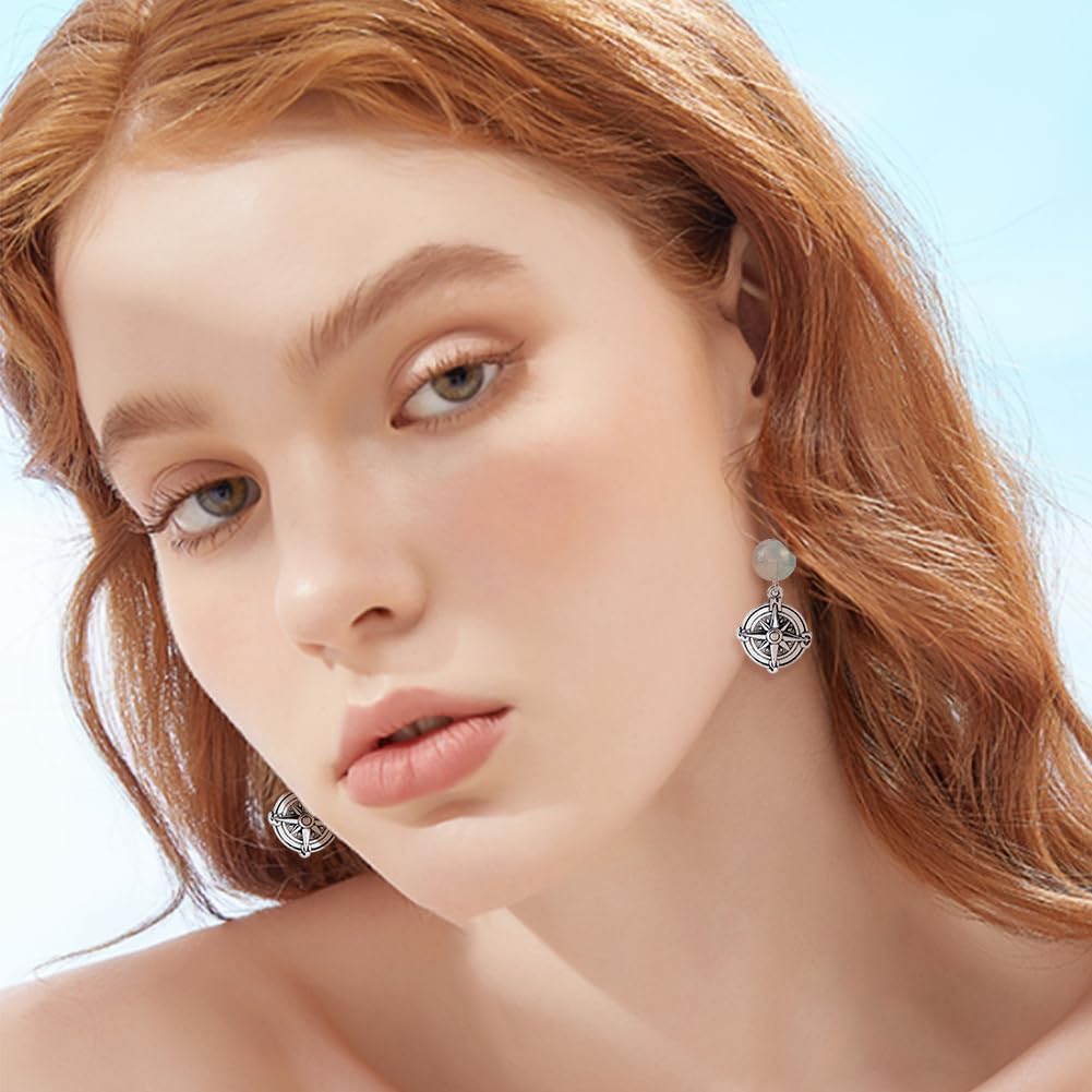 SUNNYCLUE 1 Box 50Pcs Silver Compass Charm Nautical Metal Charms Bulk Alloy Tibetan Style Antique Summer Hawaii Sea Ocean Anchor Pendants for Jewelry Making Necklace Earring DIY Craft Accessories - Image 5