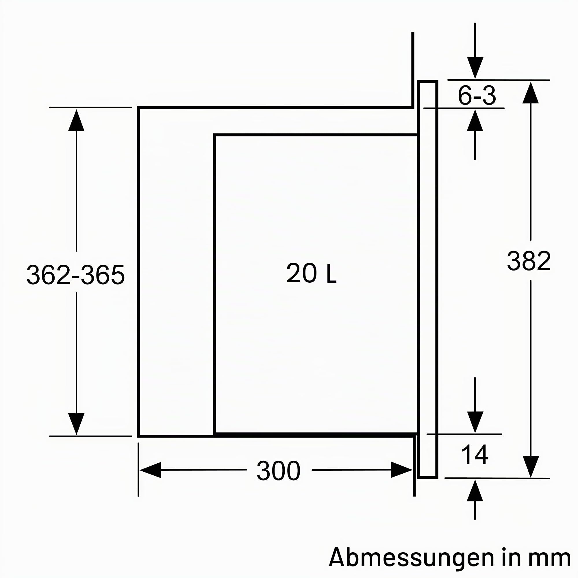 Bosch Mikrowelle eingebaut 20L 800 W schwarz Edelstahl