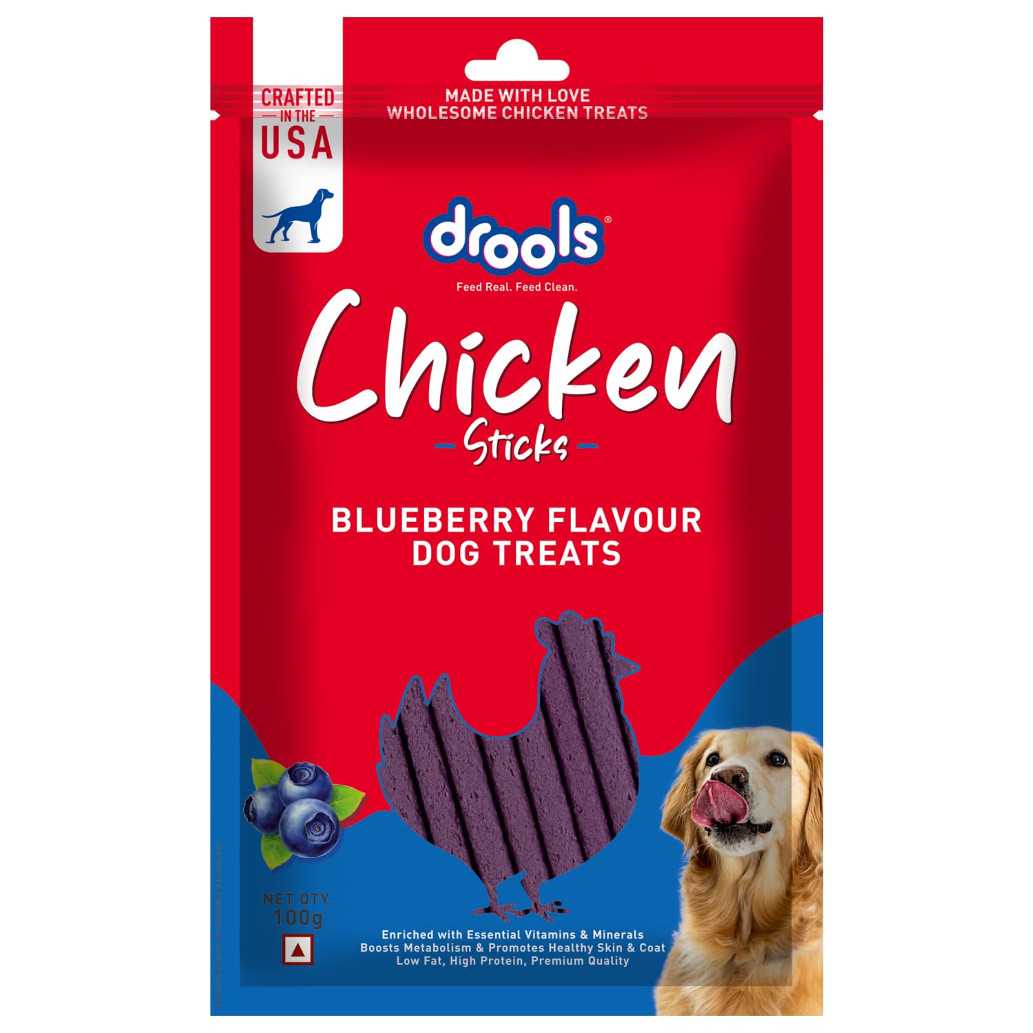 Drools Chicken Blueberry Flavor Dog Treats Sticks, 100gm | Rich in Protein, No Artificial Preservatives | Best for Training & Bonding | for Puppy & Adult | Formulated in USA | Premium Treats | Drools Chicken Blueberry Flavor Dog Treats Sticks, 100gm | Rich in Protein, No Artificial Preservatives | Best for Training & Bonding | for Puppy & Adult | Formulated in USA | Premium Treats |