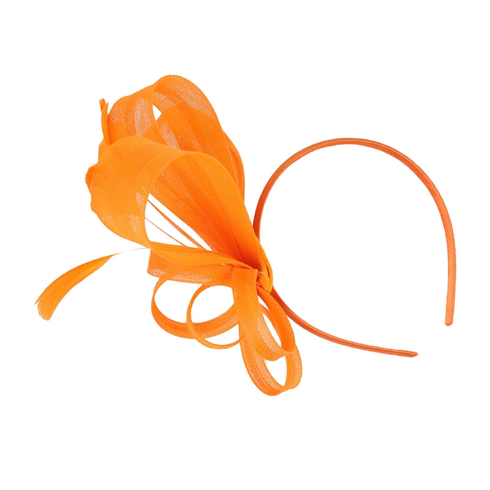 Lady Flower Fascinator Hat 1920s Gatsby Bridal Headband Cocktail Party Orange-image-8