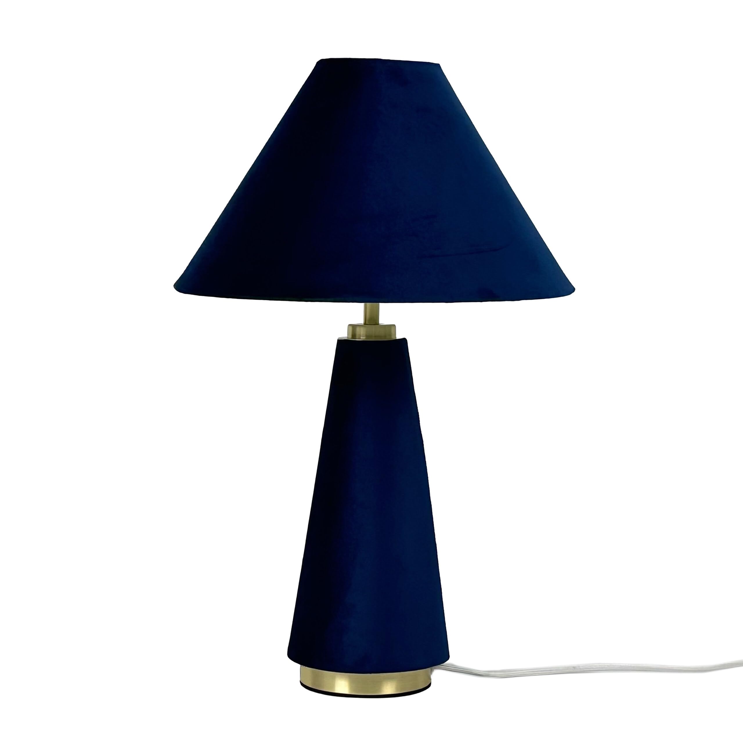Relaxdays Lampada da Tavolo, Paralume in Velluto e Base in Metallo, E14, H 47x30 cm, da Comodino