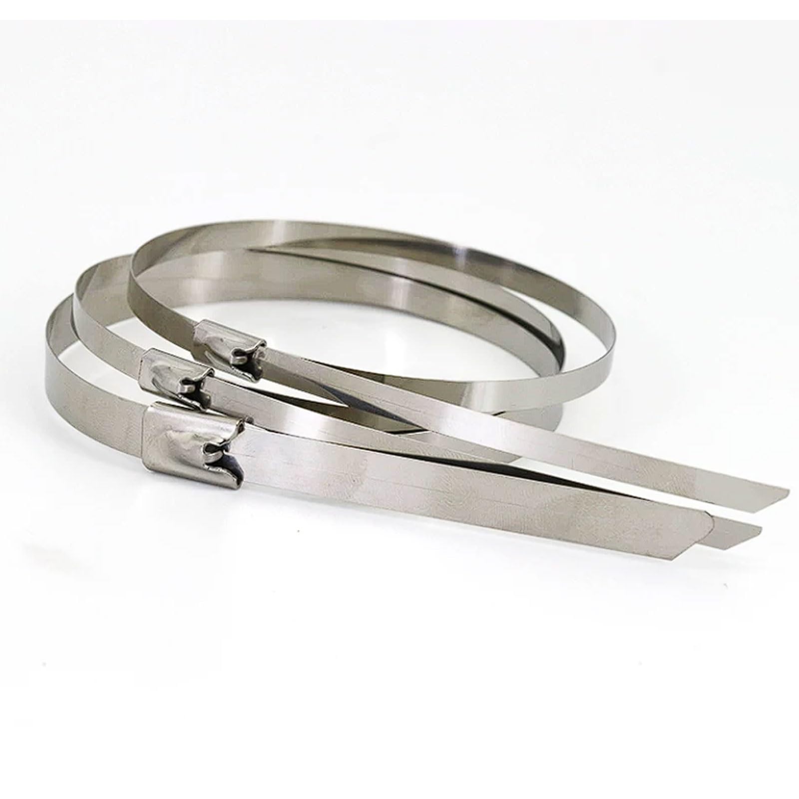 100 pezzi di fascetta autobloccante larghezza 12mm in acciaio inox 304 con fibbia resistente e tenditore a filo metallico per lunghezze 150-350mm Fibbia di fissaggio(12 * 150mm)