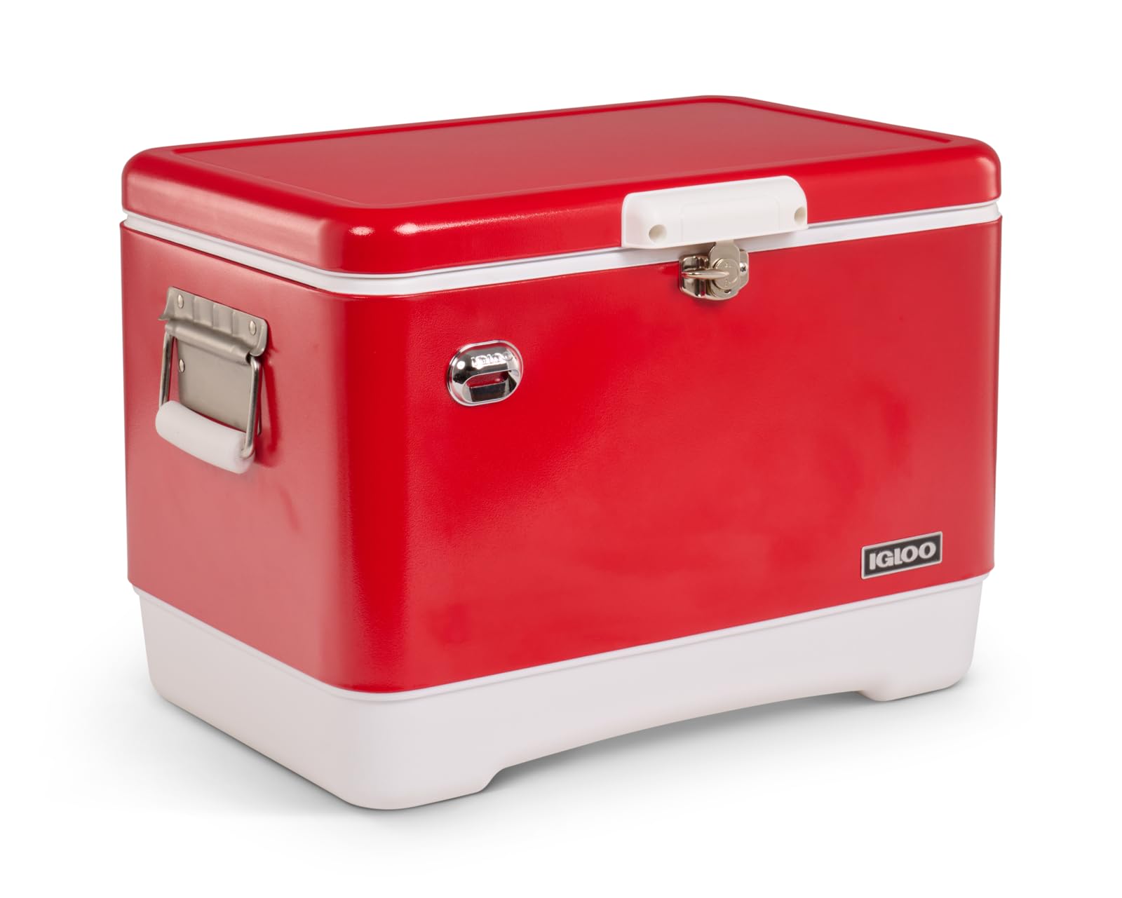 Igloo - Raffreddatore in acciaio inox con cintura, 54 Qt, con apribottiglie