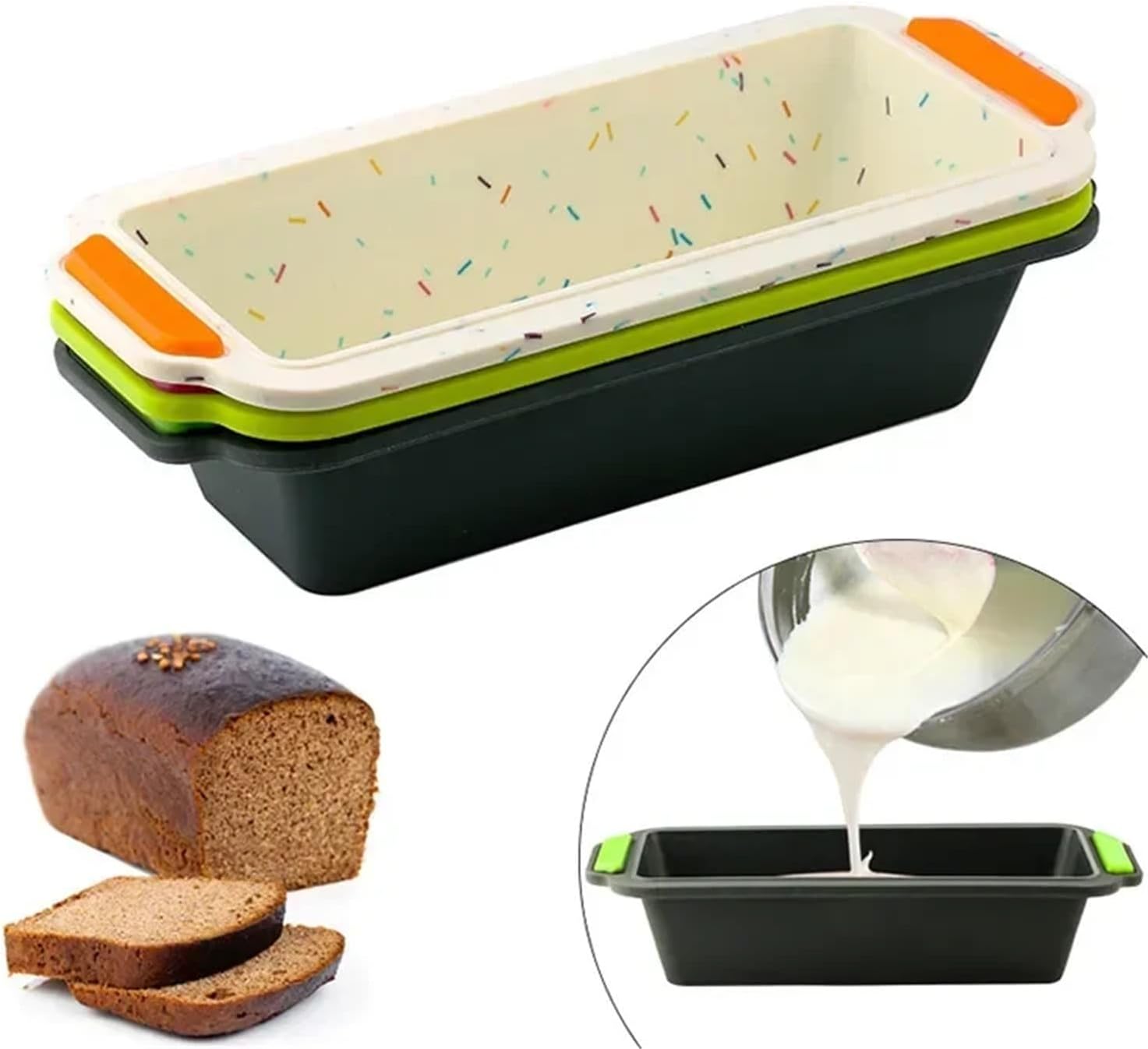 Rectangular Silicone Toast Bread Mold Non-Stick Long Square Cake Pan Baking Tool Bakeware Baking Mold(D)