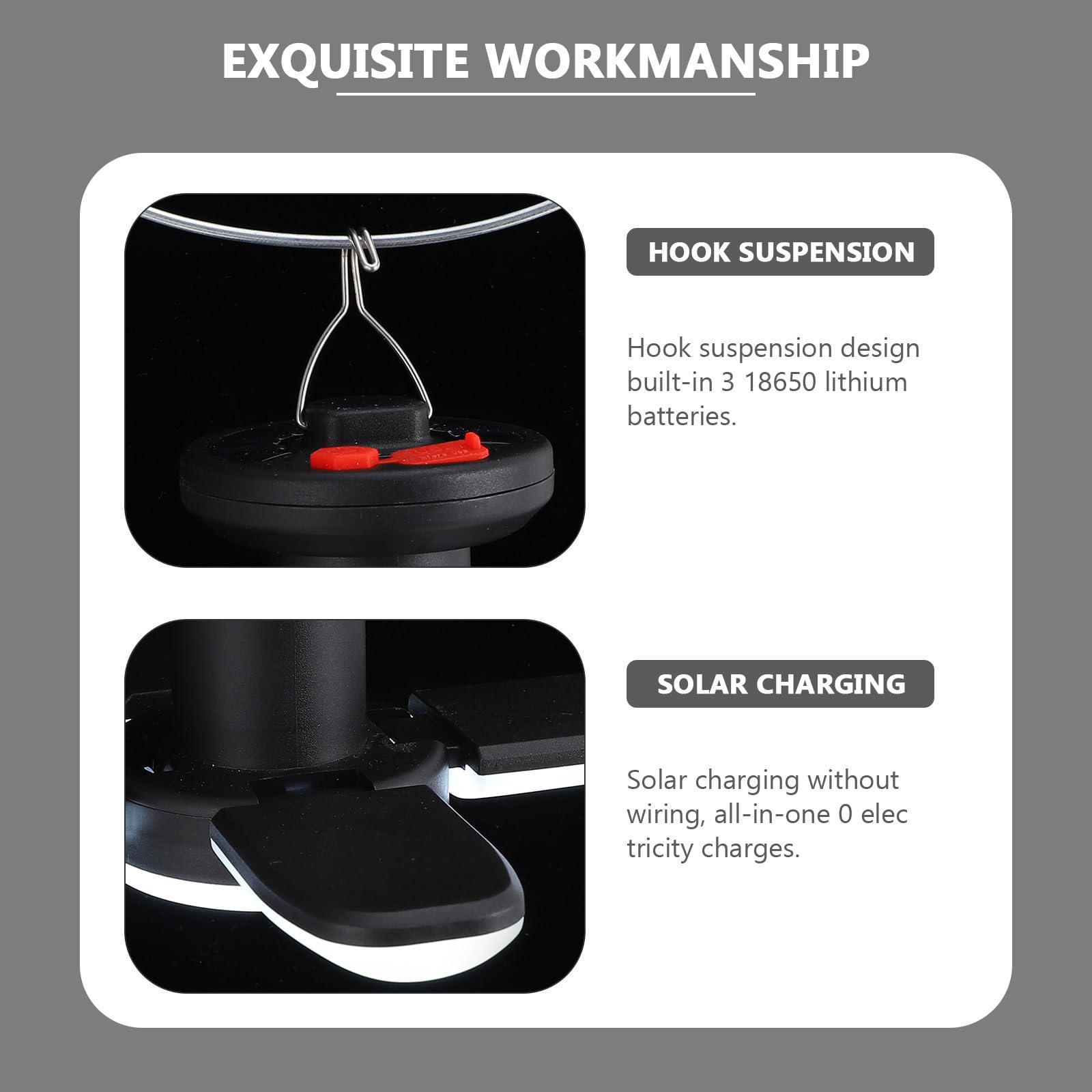 Toddmomy Lámpara Solar de Camping Portátil Luz LED de 30w, Batería de 1200mah, Material Abs y Función de Iluminación de Emergencia para Actividades al Aire Libre