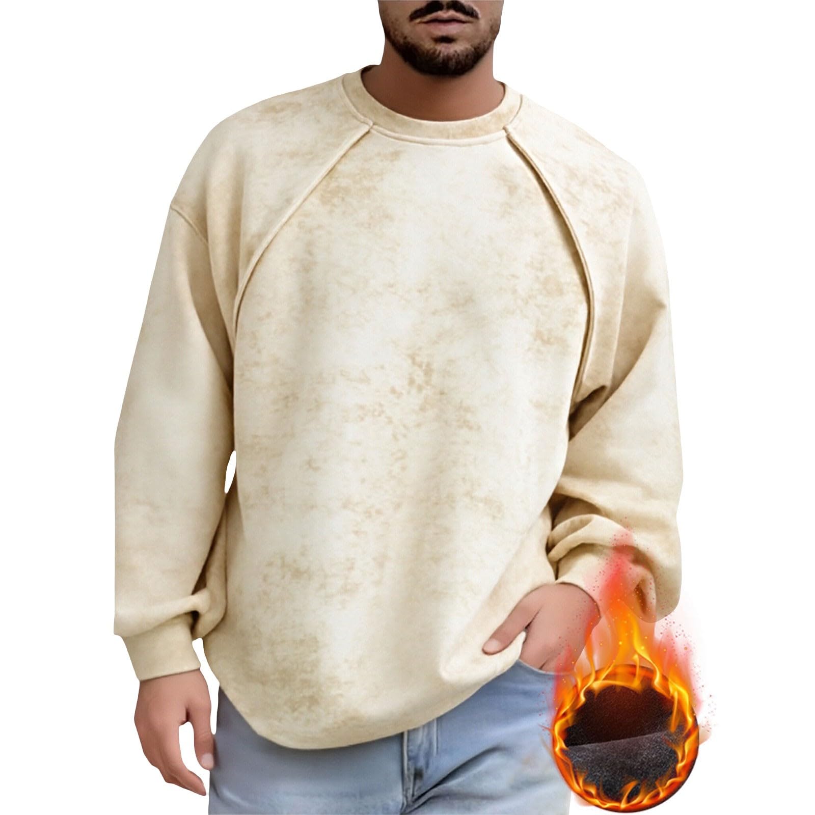 DENGJIAMY – Chandail vintage tie-dye pour homme, pull à col ras du cou