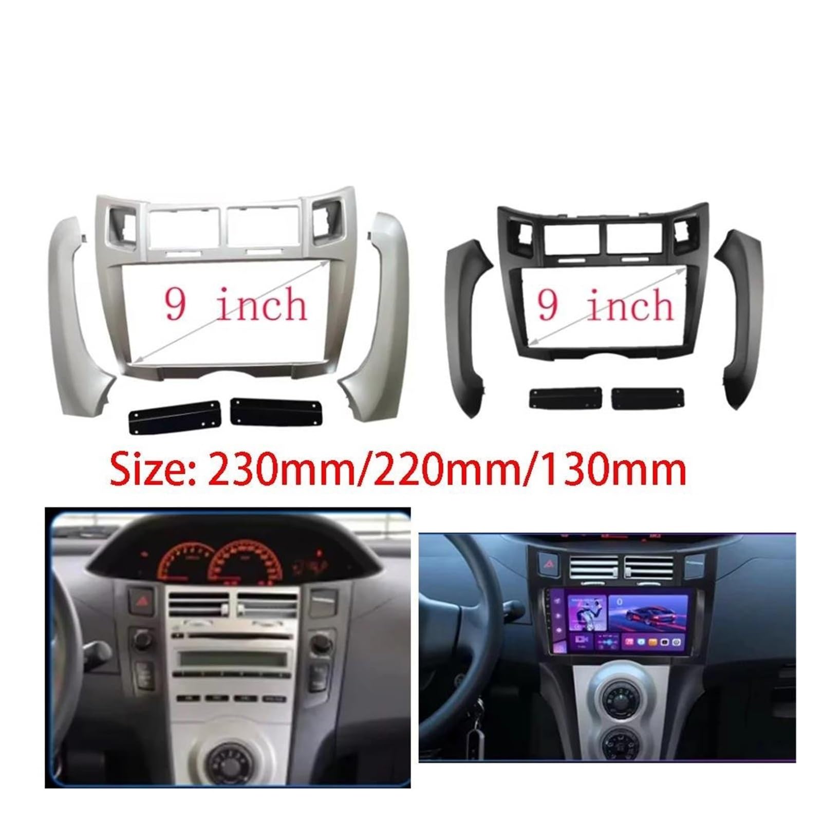 Moldura autorradio Para Toyota Para Yaris XP90 Para Vitz