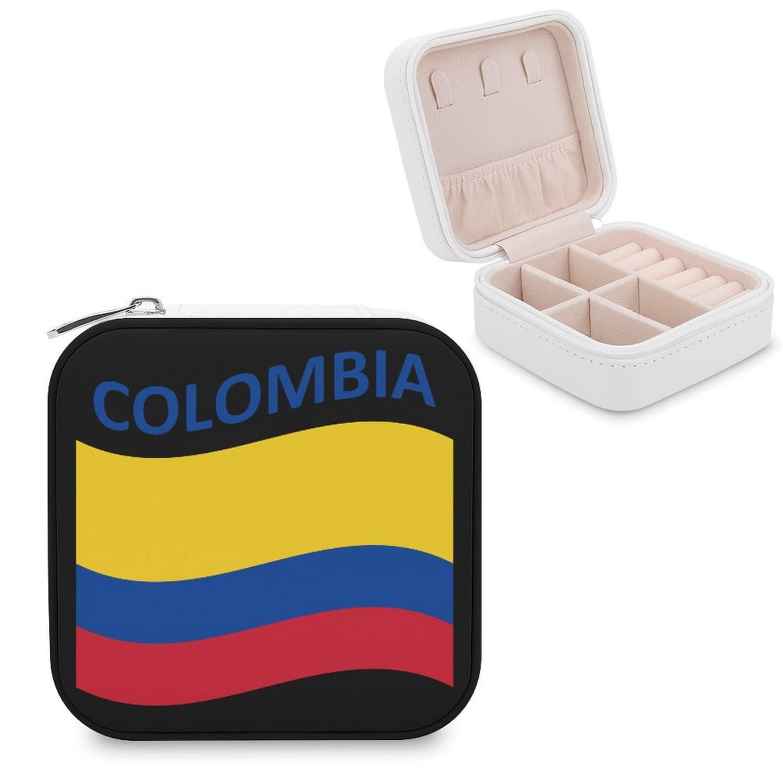 CUTJMDNGH Flag of Colombia Jewelry Box for Women Jewellery Case Organizer Storage Boxes Craft