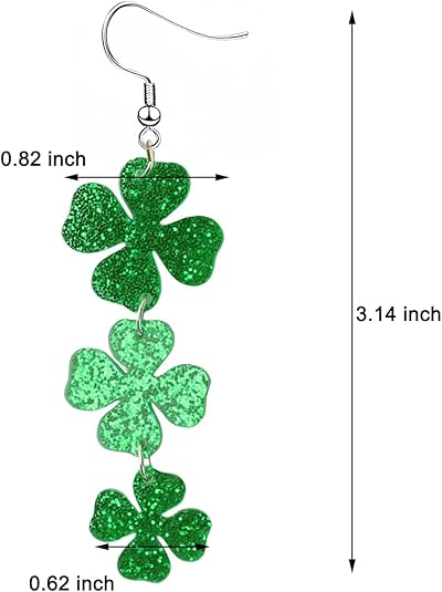 🍀 Lucky St. Patrick's Day Clover Earrings! ☘️ Irish Festival Jewelry