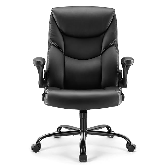 Sweetcrispy Computer Gaming Chair Ergonomic High Back Heavy Duty Task Desk Office Chairs with Wheels Flip-up Arms Adjustable