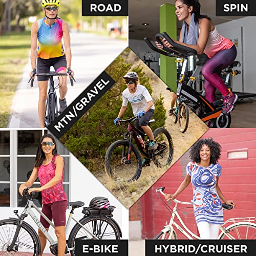 Terry Shorts femininos acolchoados, New Bella Max Tour shorts de ciclismo com 2X acolchoado camurça