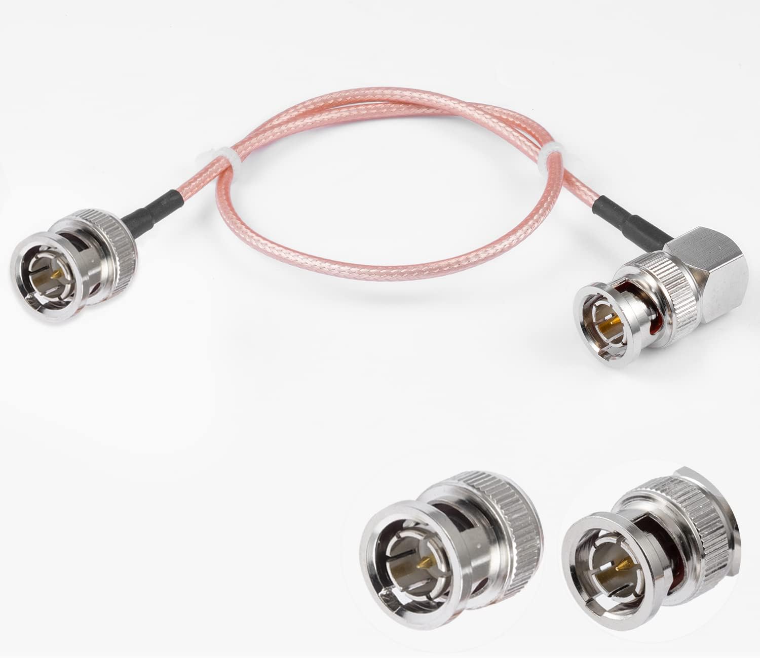 BNC Male to BNC Male Right Angle Cable 75ohm BNC Male to Male Right Angle HD-SDI RG179 RF Coaxial Pigtail Jumper Cable 20"/50cm for VCR Camera Marine CB Radio CCTV Monitor