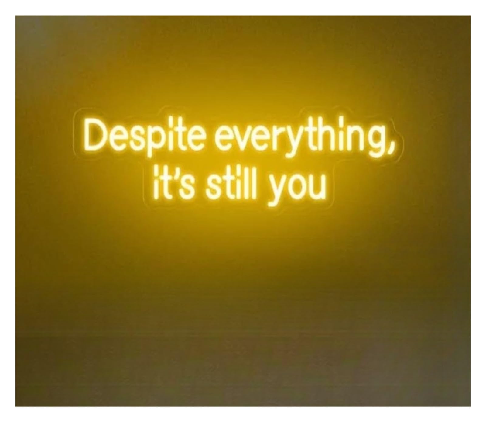 SHOUXI Sign Lamp Despite Everything, It's Still You Game Quote Neon Light Sign for Gamer Lover, Room Wall Decor 50cm(Yellow)