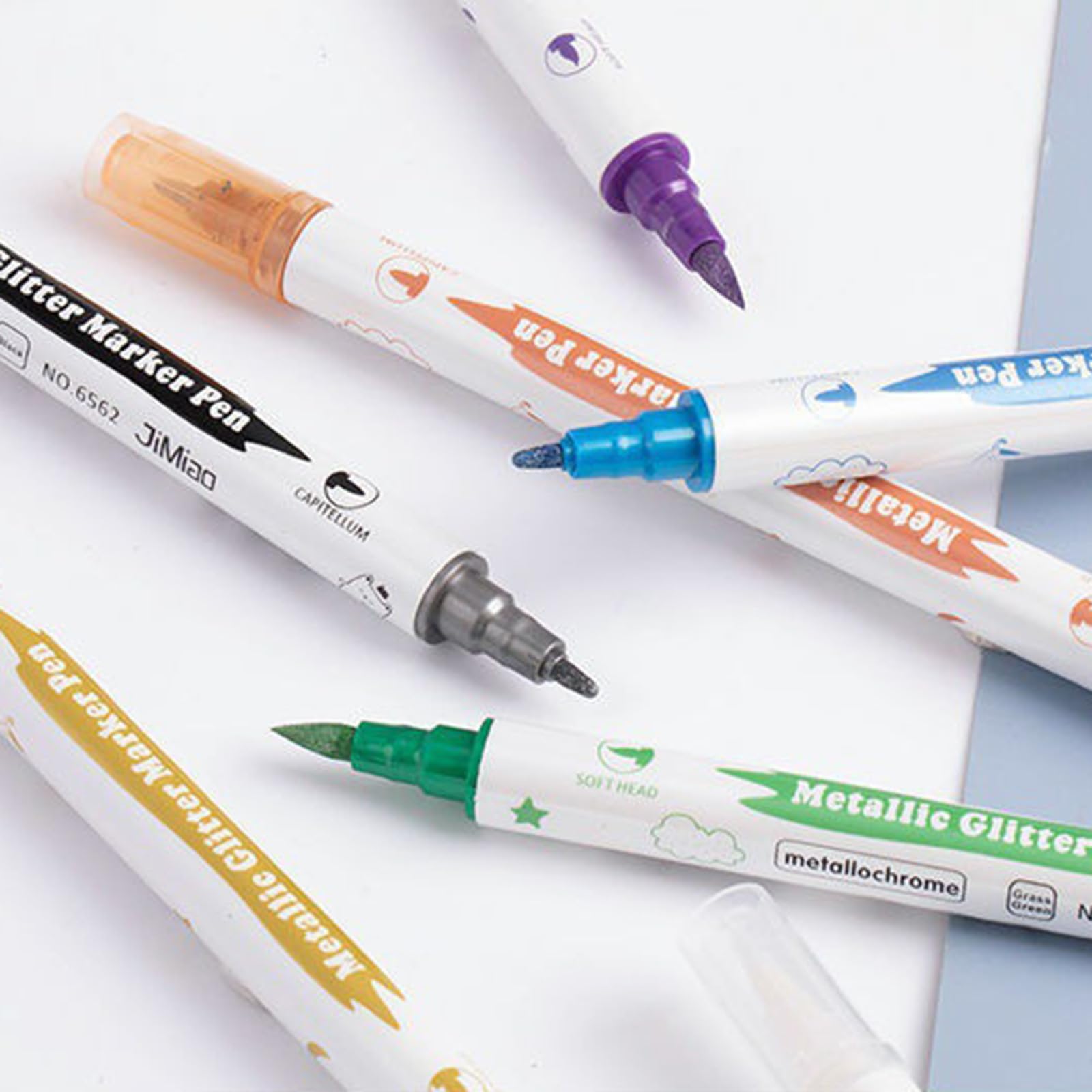 Lot De 10 Marqueurs à Paillettes Métalliques à Double Pointe - Séchage Rapide - Longue Durée - Pour Le Scrapbooking Et La Fabrication De Cartes